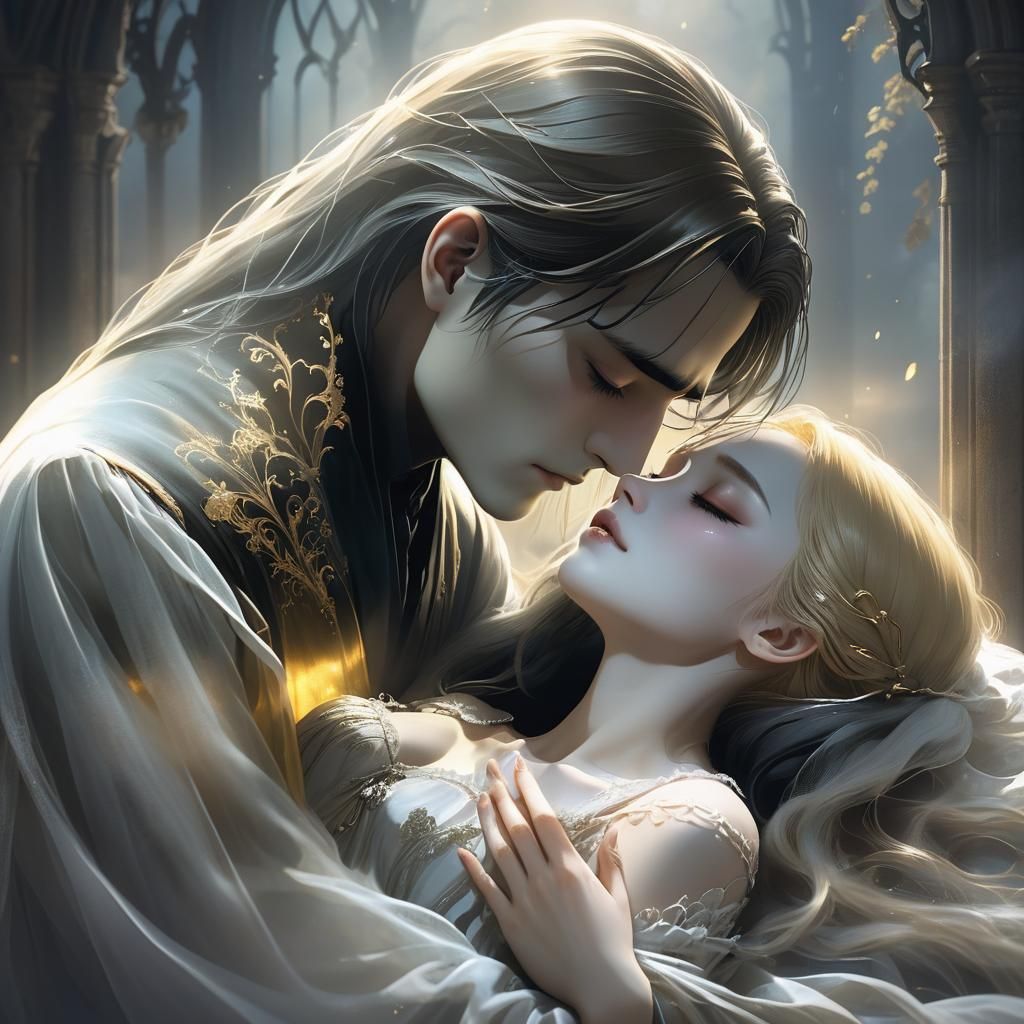 Ethereal Gothic Goodbye: Dreamlike Concept Art