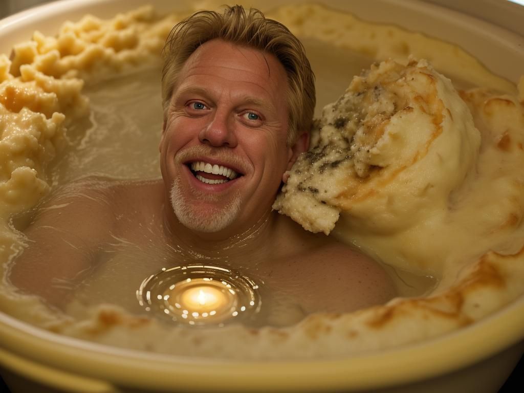 Gary Busey's Mashed Potato Bath: A Cinematic Portrait