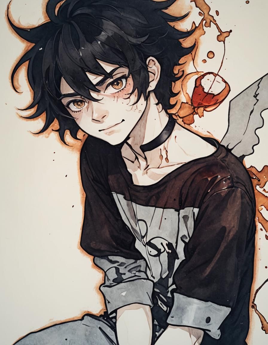 Mischievous Laugh in Chiaroscuro Style