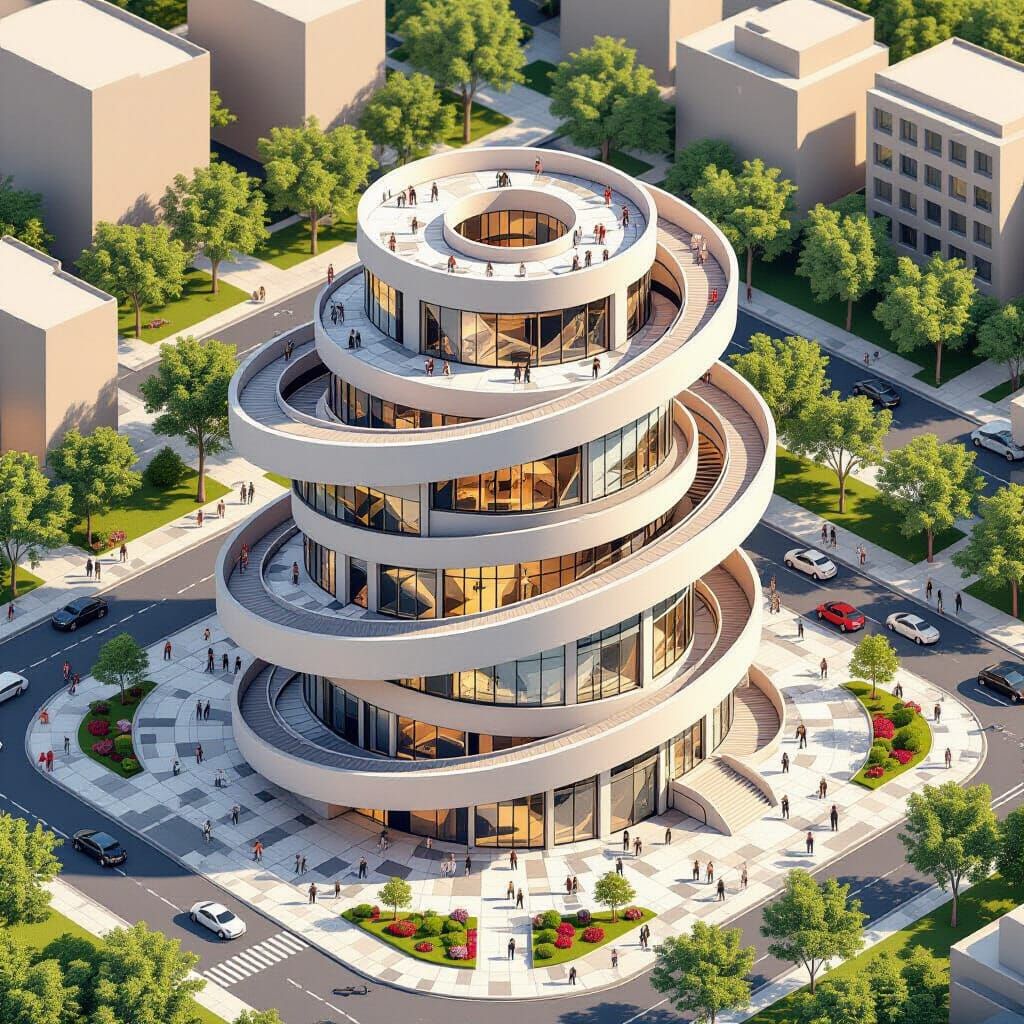 Isometric Spiral Architecture Concept