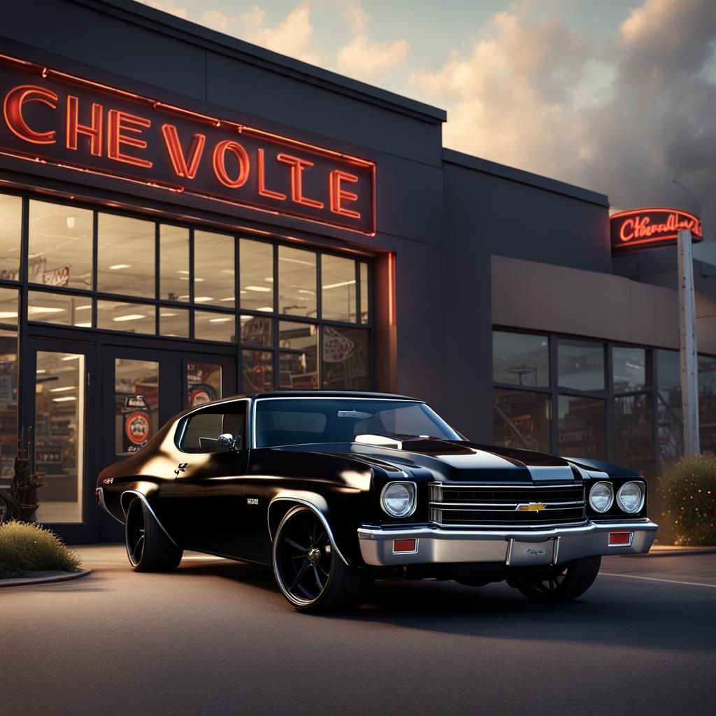 Black 1973 Chevrolet Chevelle at Dealership