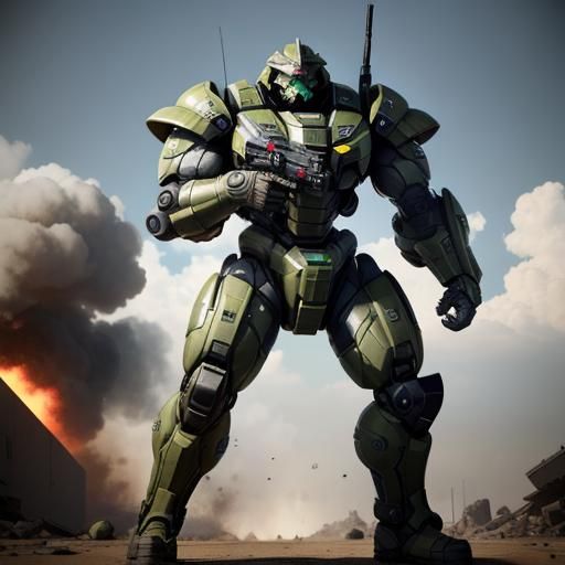 Non upload evolution: samurai war machine power armor protot...