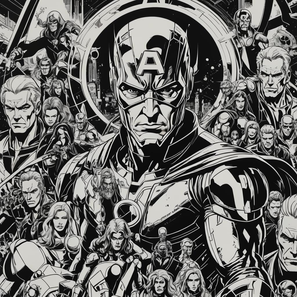 Avengers Comic Book Cover in Pop Art Style