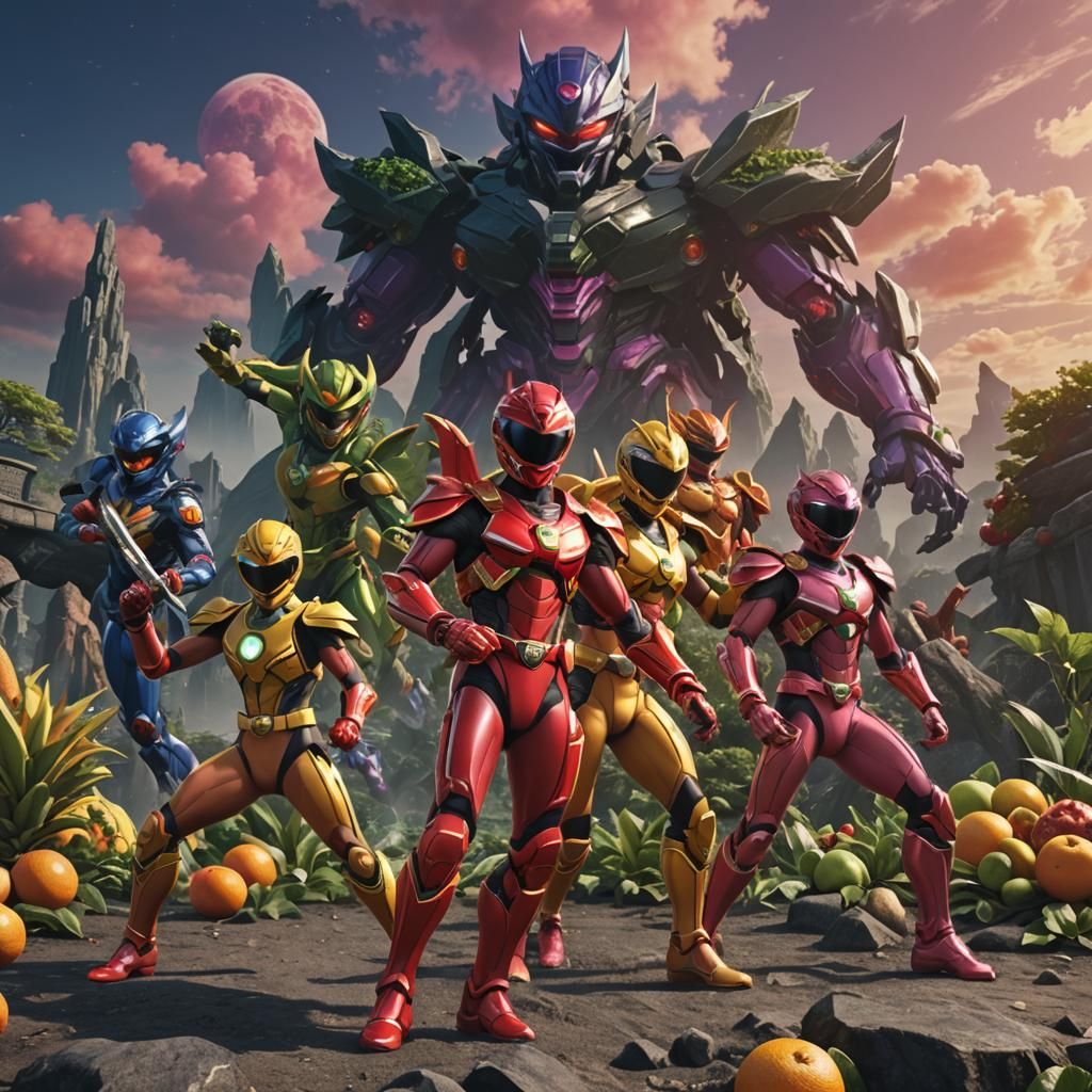 Fruit-Themed Super Sentai Team Concept Art