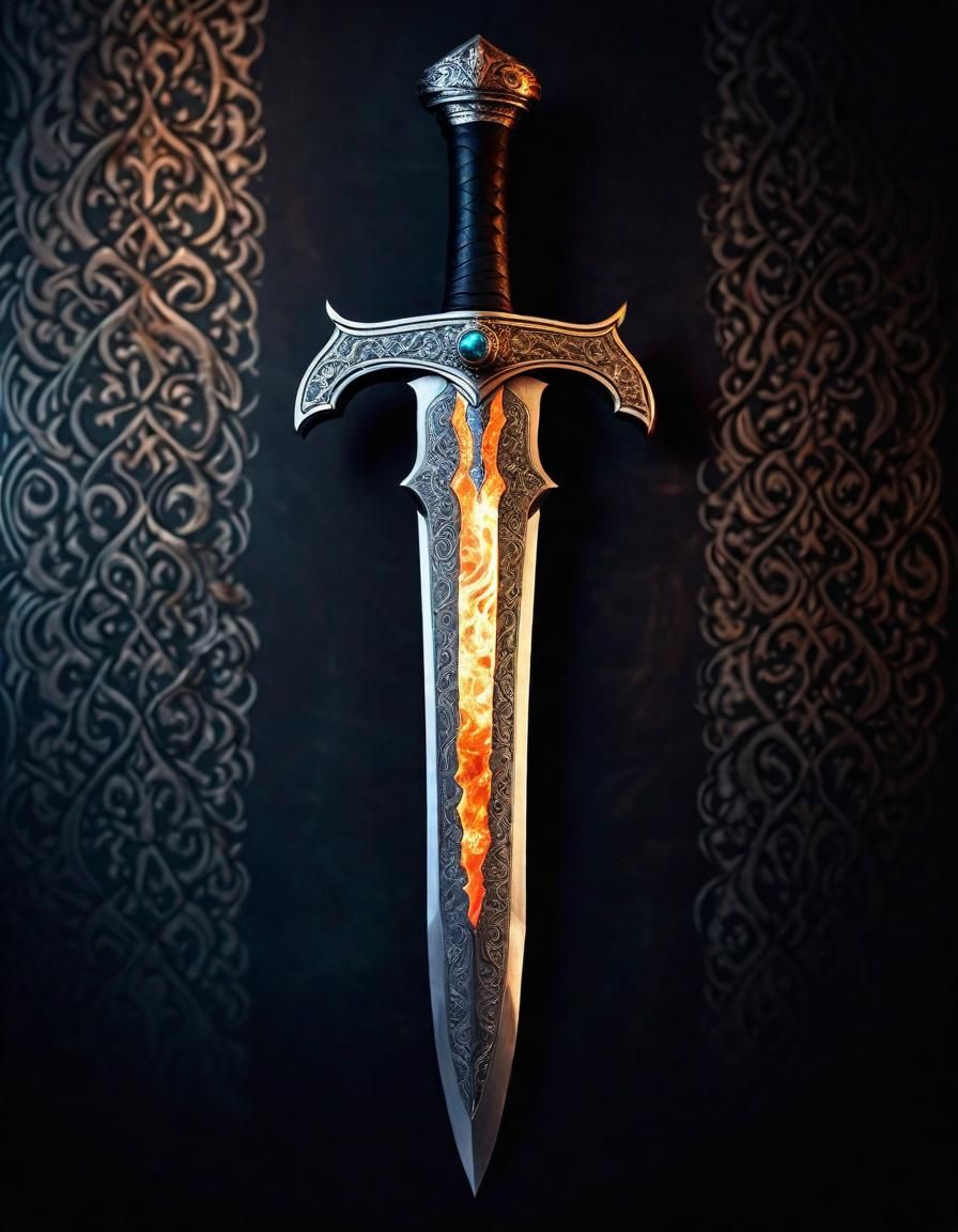 Enchanted damascus steel sword