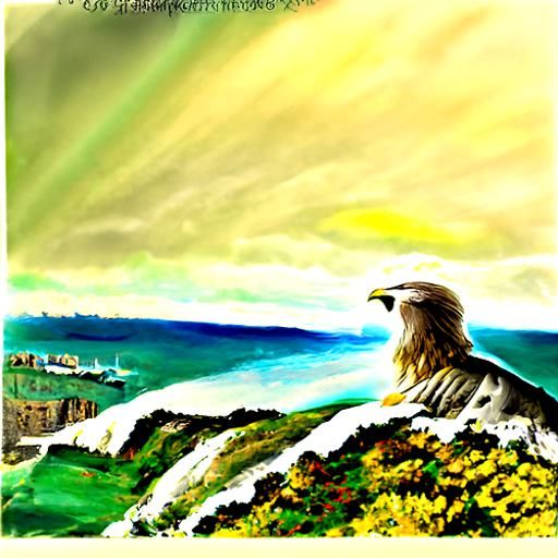 An eagles prespective of the cliffs of Dover. acrylic art ai...