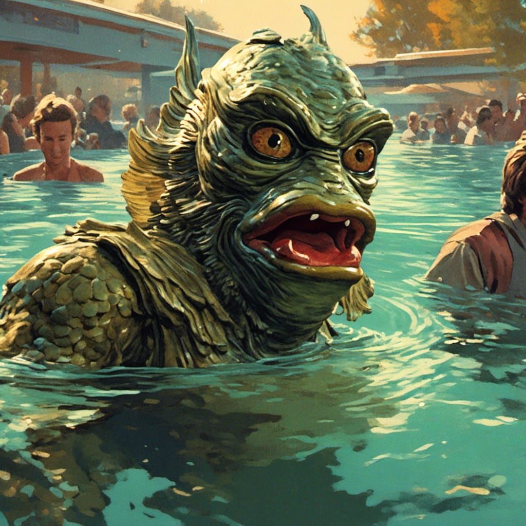 Overhead View of Swimmers in a Crowded Pool