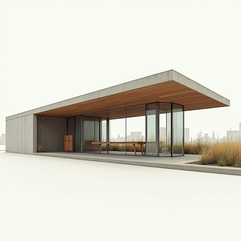 Eco-Friendly Bus Station in Cinematic Film Style