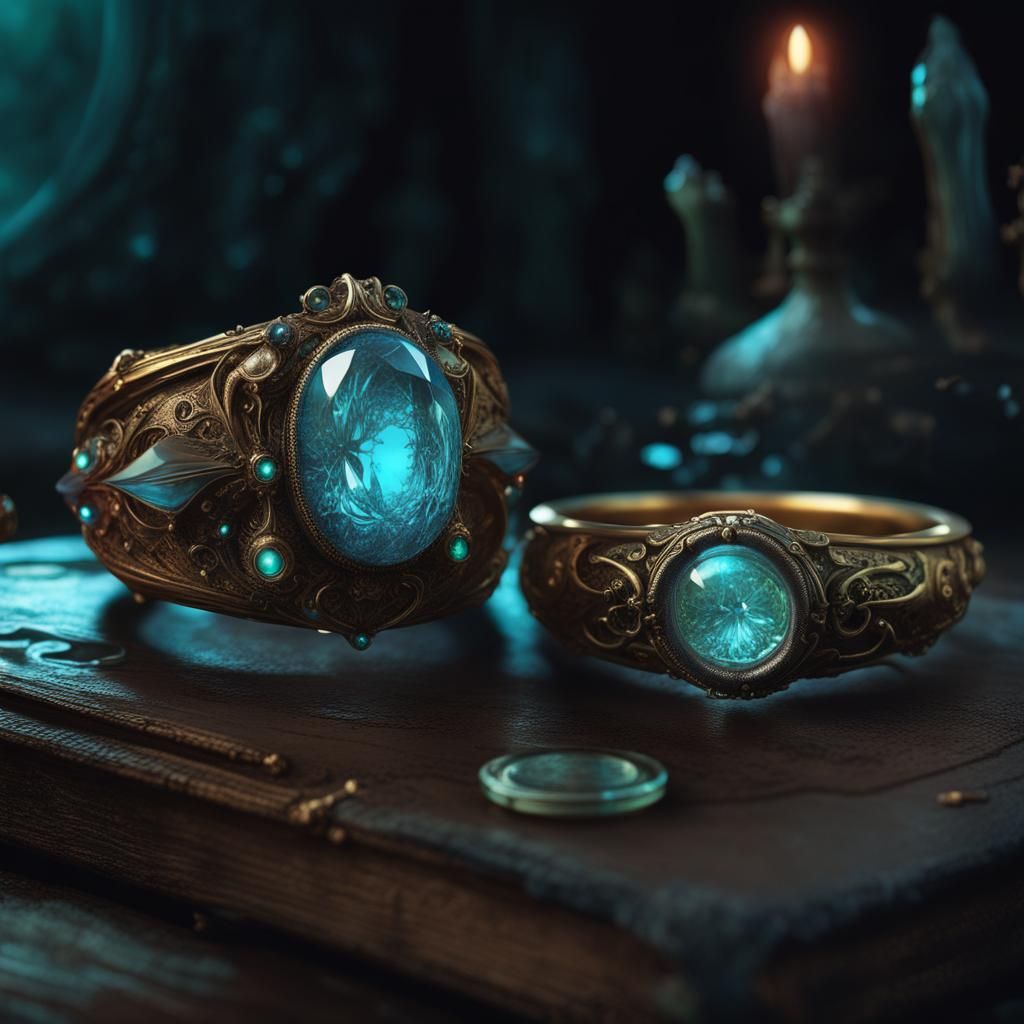 Keeg's wedding rings, fully charged with arcane spells