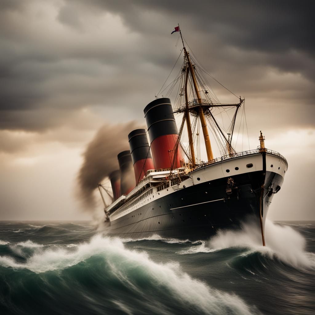 Steamship in Gale: A Classical Painting