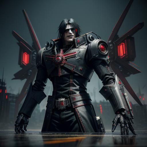 Cyberpunk Mechanical Alucard with Pistols