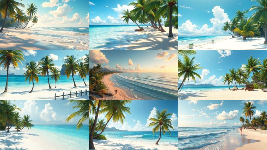 Surreal Anime Beach Scene in 8K Resolution