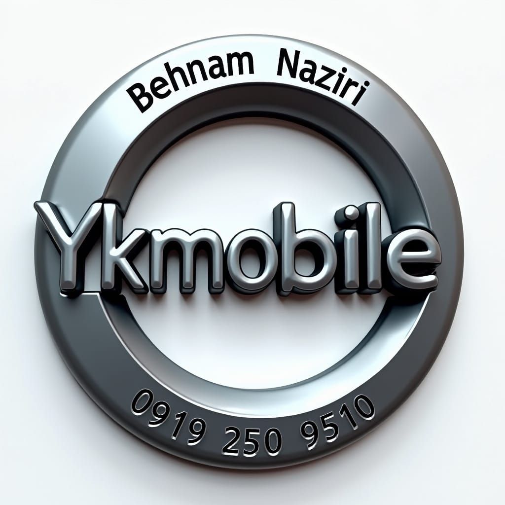 Sleek Metallic 3D Logo Design for Ykmobile