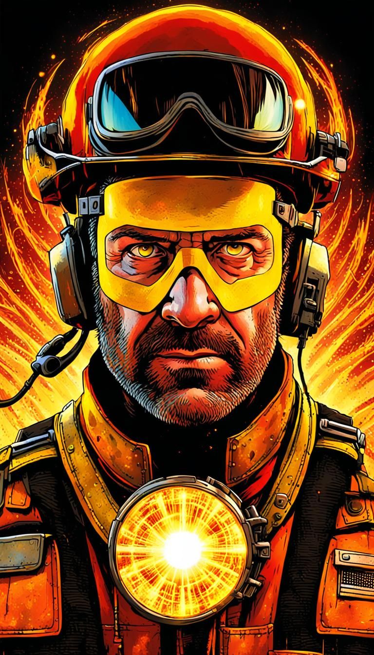 Phoenix Mechanic: Comic Book Superhero in Digital Art