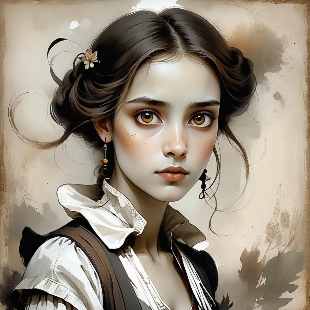 Expressive Portrait of a Beautiful Woman