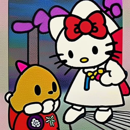 Hello Kitty and Miffy Smoking Weed with God