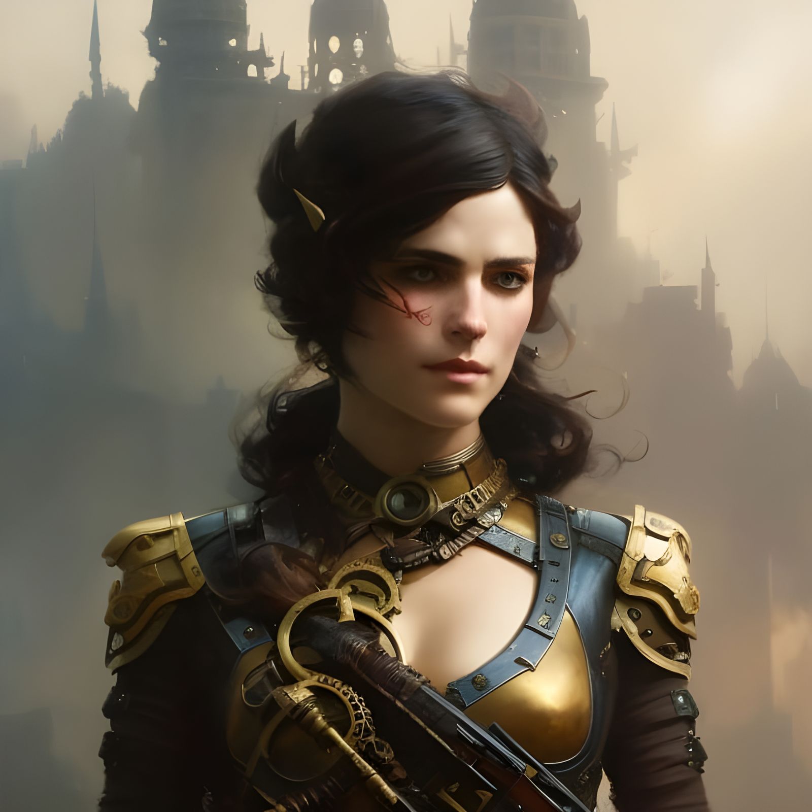 Steampunk Captain in Dramatic Lighting