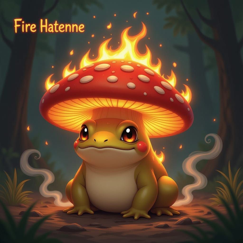 Fiery Poliwag Evolution as Mystical Fire Hatenna