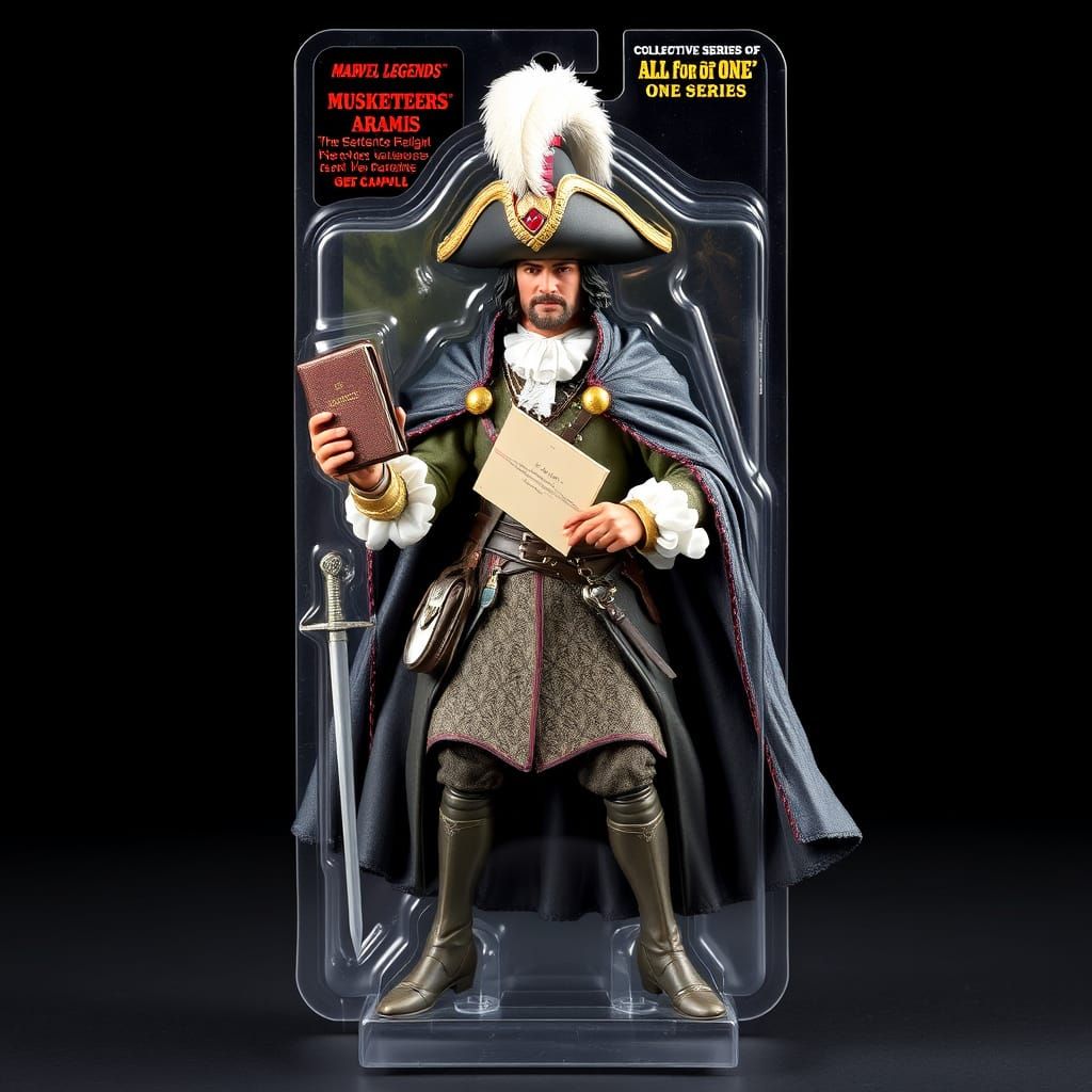 Collectible action figure in full packaging: 'Aramis – The Three Musketeers – Holy Swag Edition'