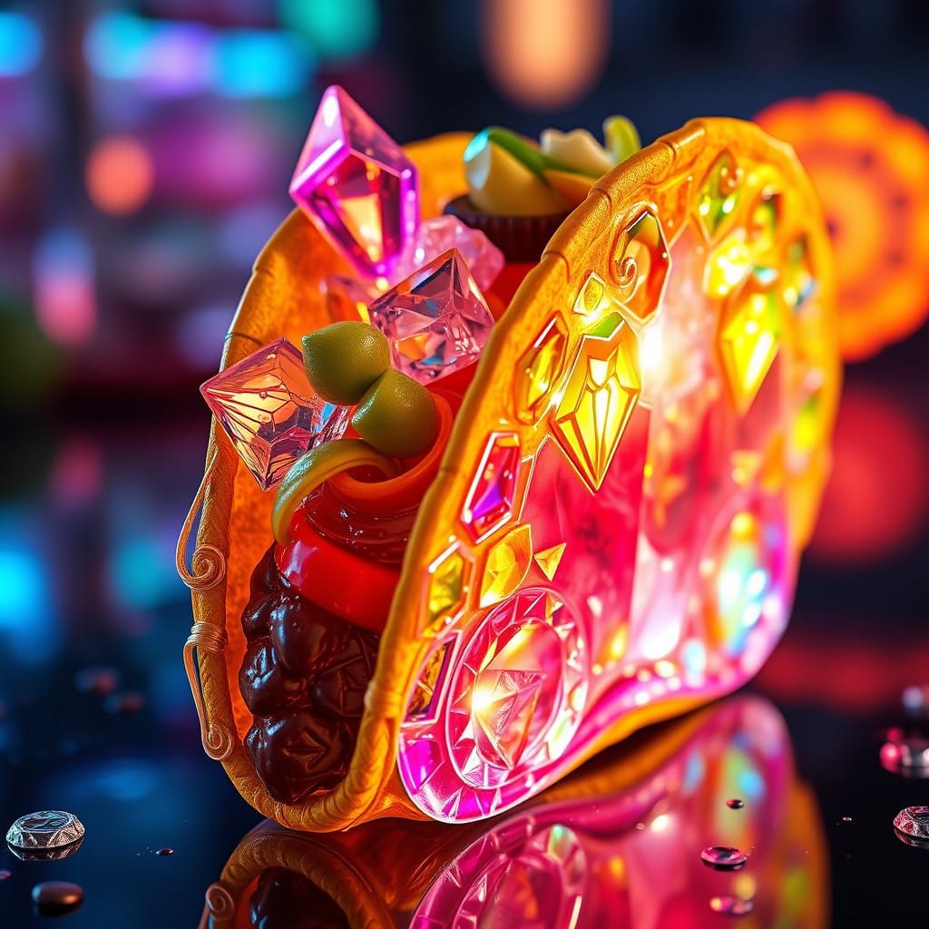 Crystal Taco in Ornate Art Nouveau Style