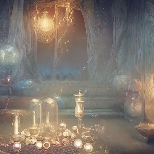 Surreal Still Life: Candles, Marbles, and Pearls