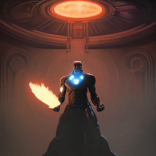 Hyperrealistic Iron Man, Spawn, and Necrid Fusion