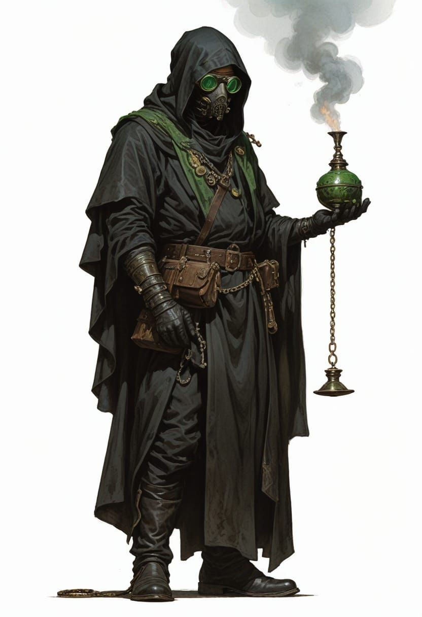 Plague Doctor with Censer in Fantasy Art Style