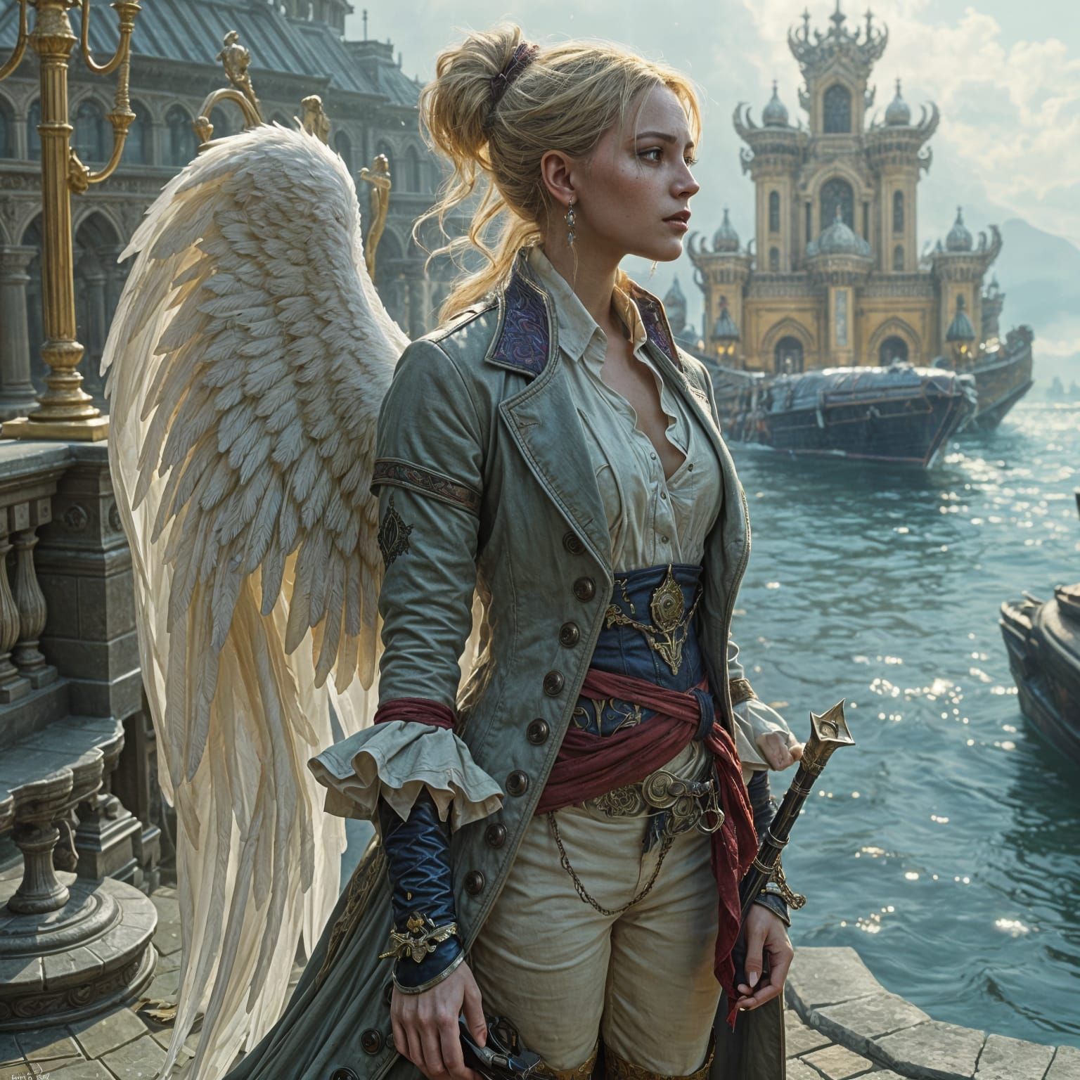 Epic Dark Fantasy Art in Purple and Yellow