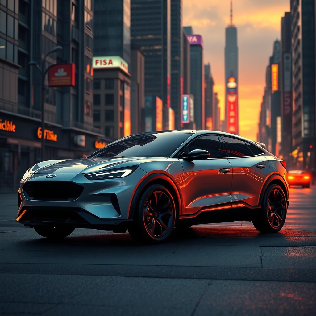 Futuristic Ford Probe Successor in Urban Metropolis