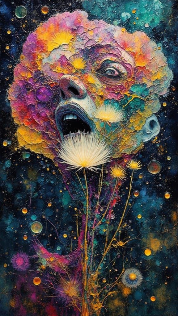 Ethereal Dandelion in Abstract Mindscape Digital Art