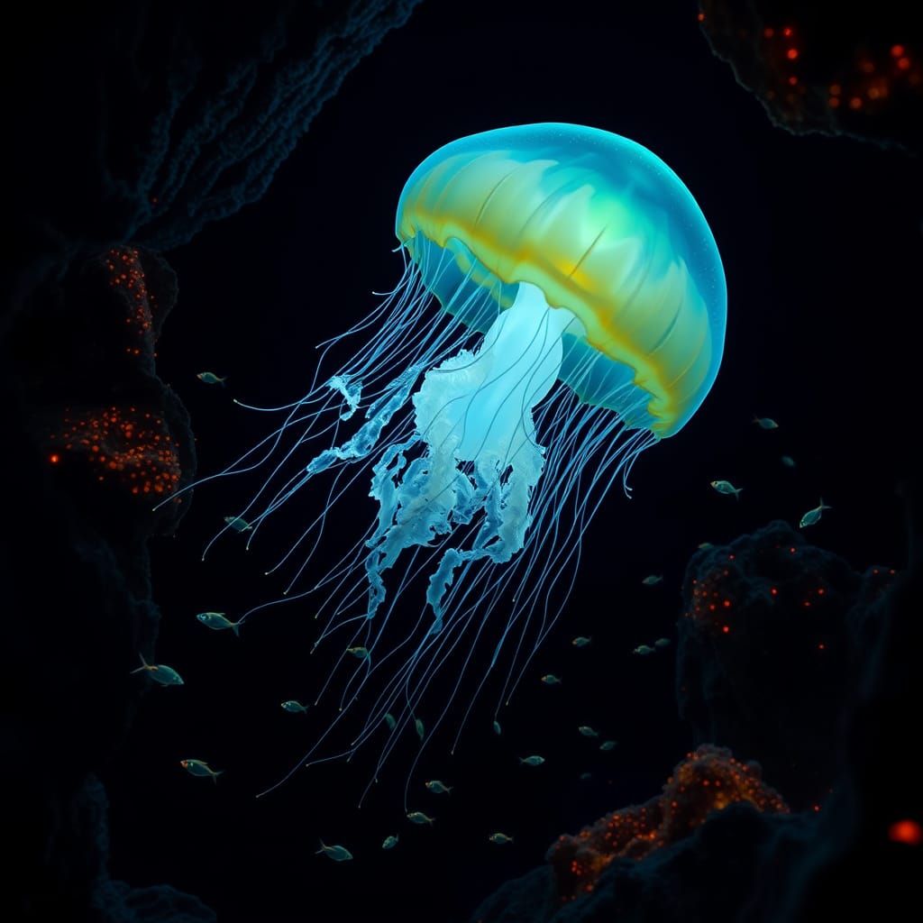 Surreal Bioluminescent Jellyfish Illuminates Deep-Sea World ...