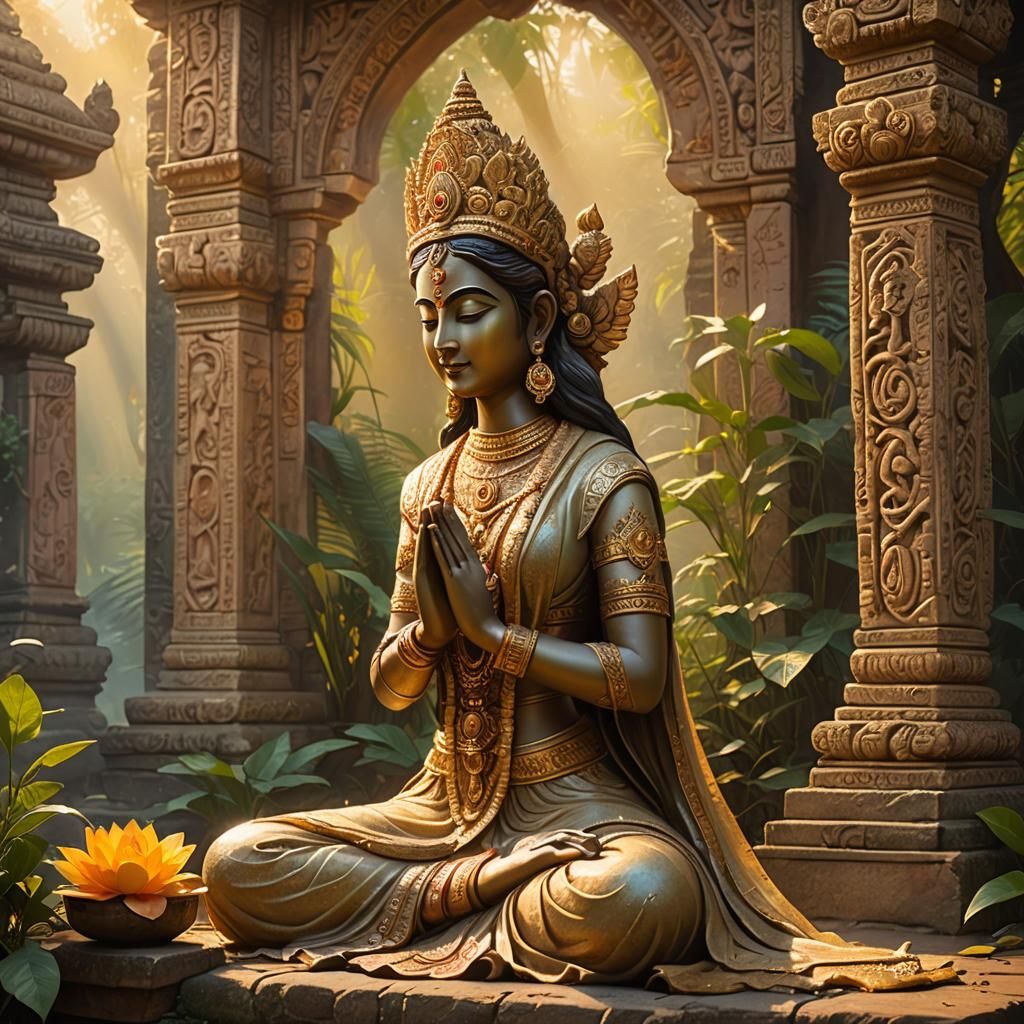 Goddess in Prayer: Hindu Art in Morning Light