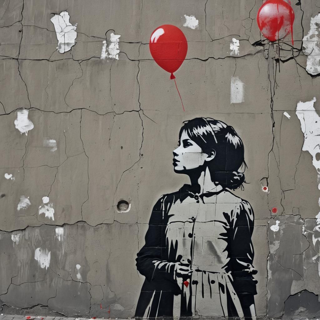 Banksy-esque Street Art Portrait of Plastic Woman