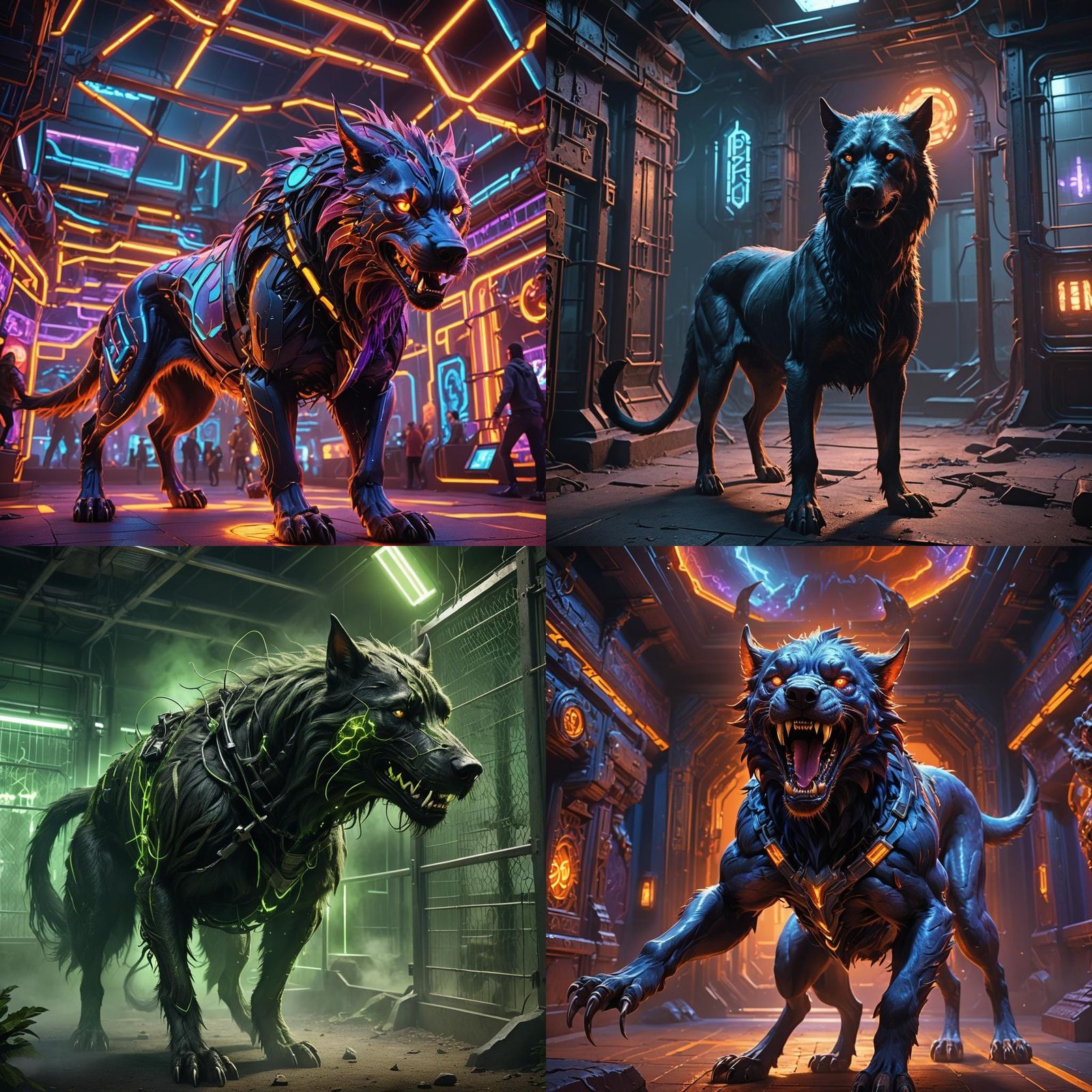 Hellhound in Hi-Tech Zoo: Detailed Matte Painting