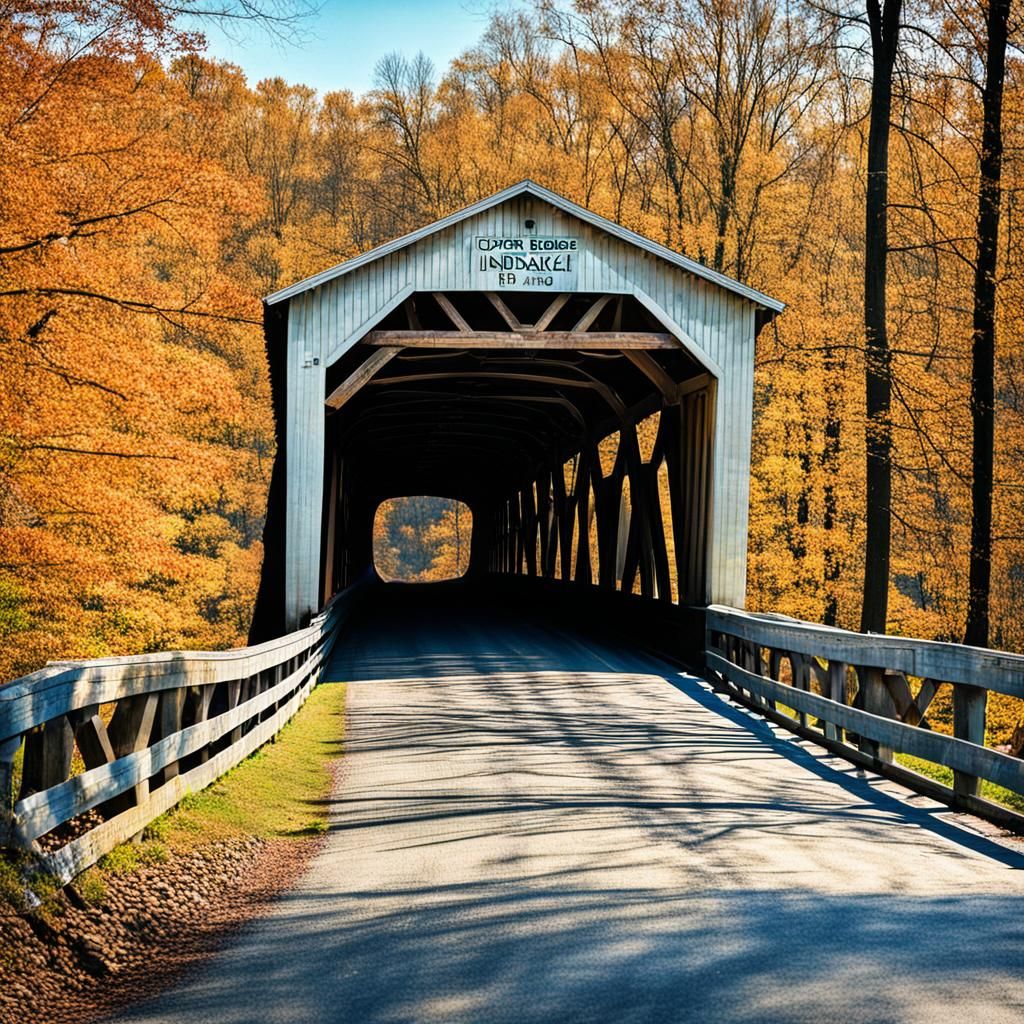 Picturesque Covered Bridge in Indiana