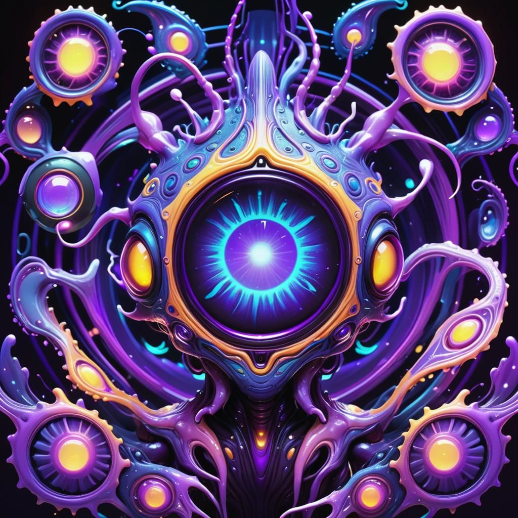 Intricate Purple Alien Creature Concept Art