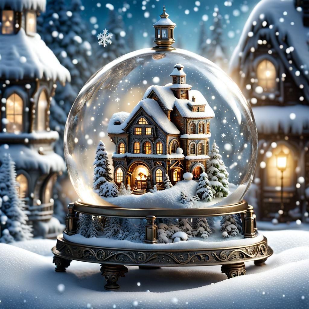 A snow globe sphere