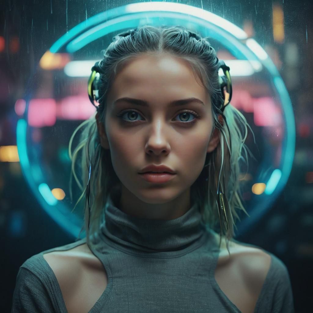 Cyberpunk Portrait in Neon Ambient Light