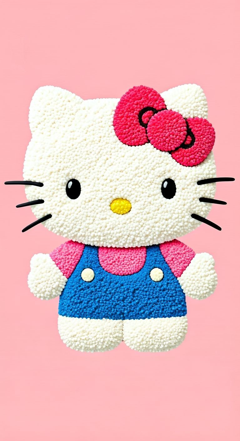 Hello Kitty Sculpture in Pop Art Style