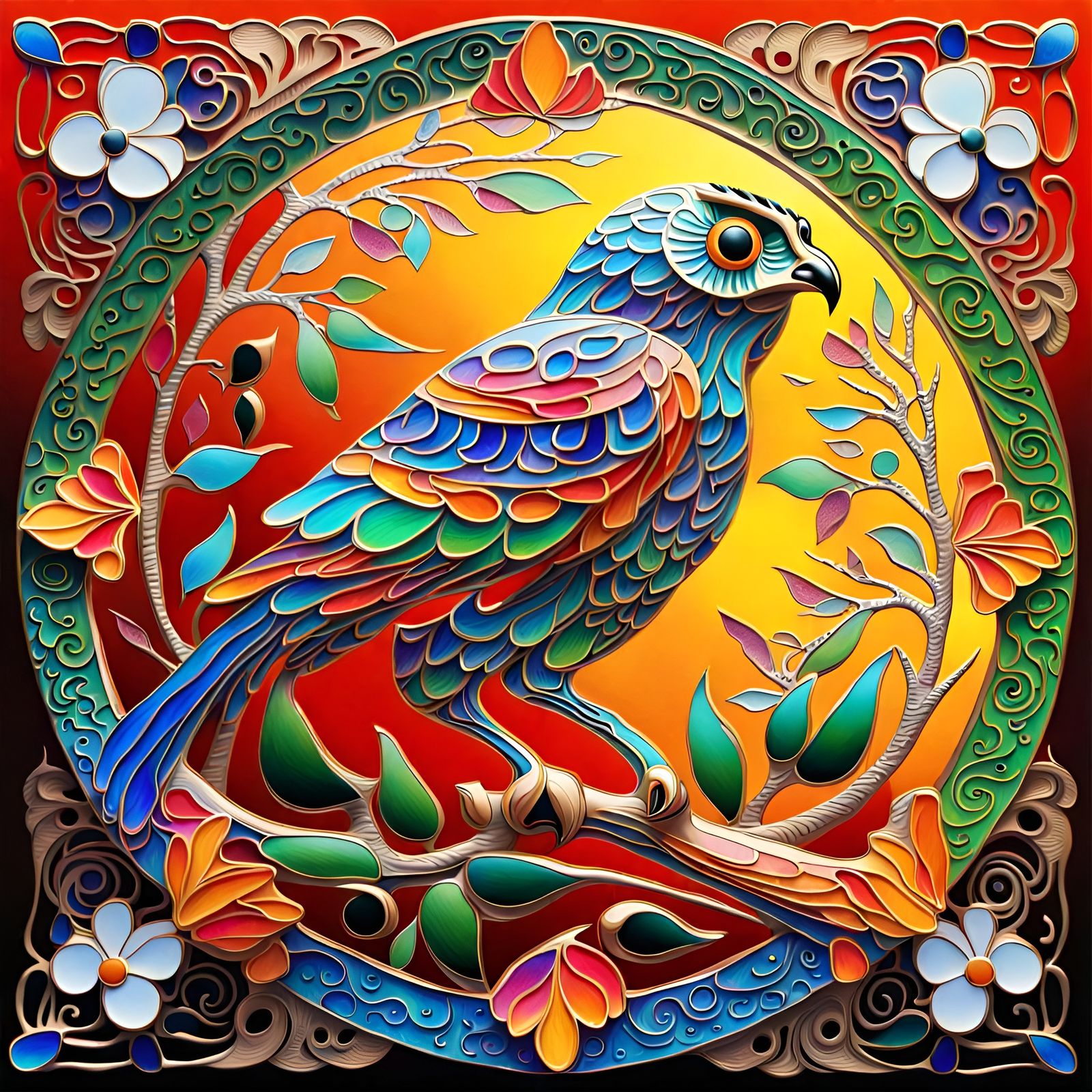Vivid Colourful Bird
