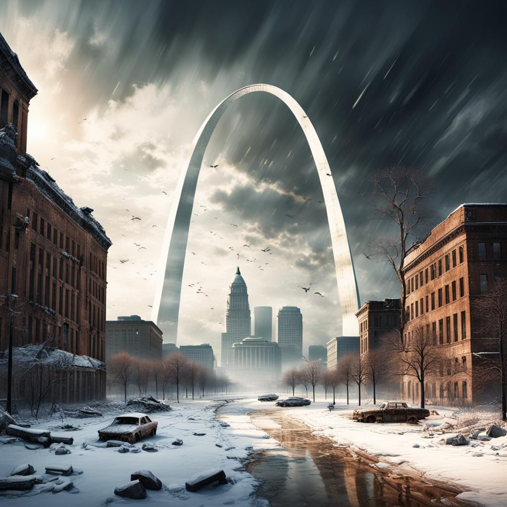 Epic Post-Apocalyptic Winter Scene in St. Louis