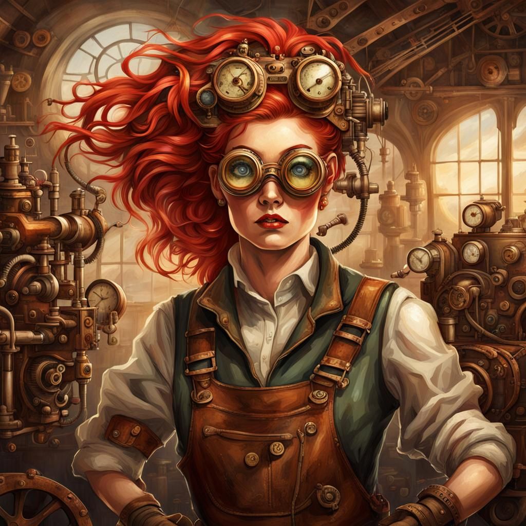 Steampunk Inventor's Fantastical Contraption