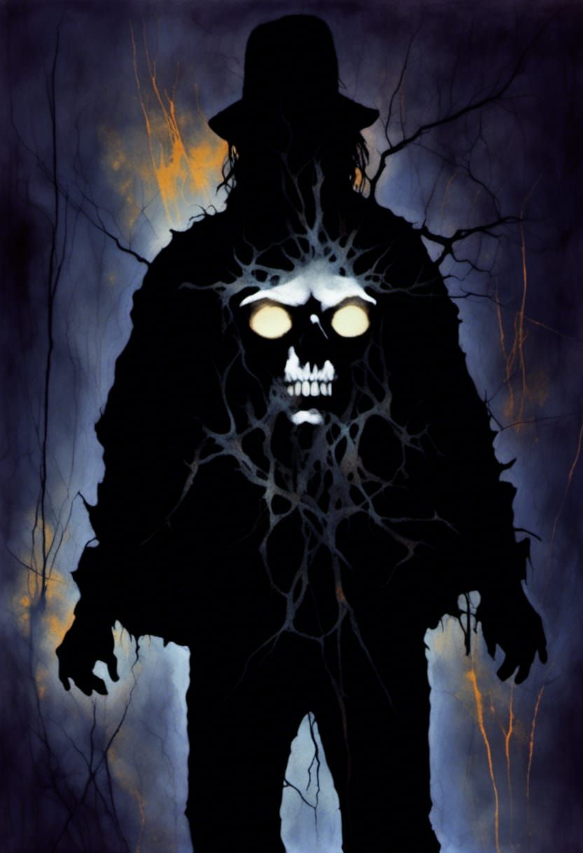 Mysterious Shadow Man in Film Noir Style