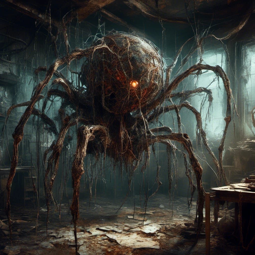 Retro-Futuristic Brain Creature with Crystal Structure