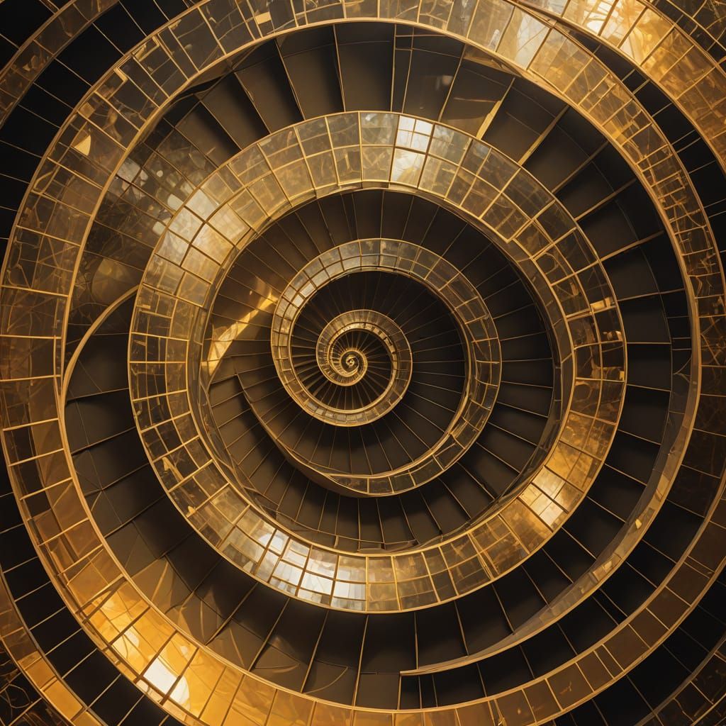Abstract Light Harmony: Fibonacci & Golden Ratio Art