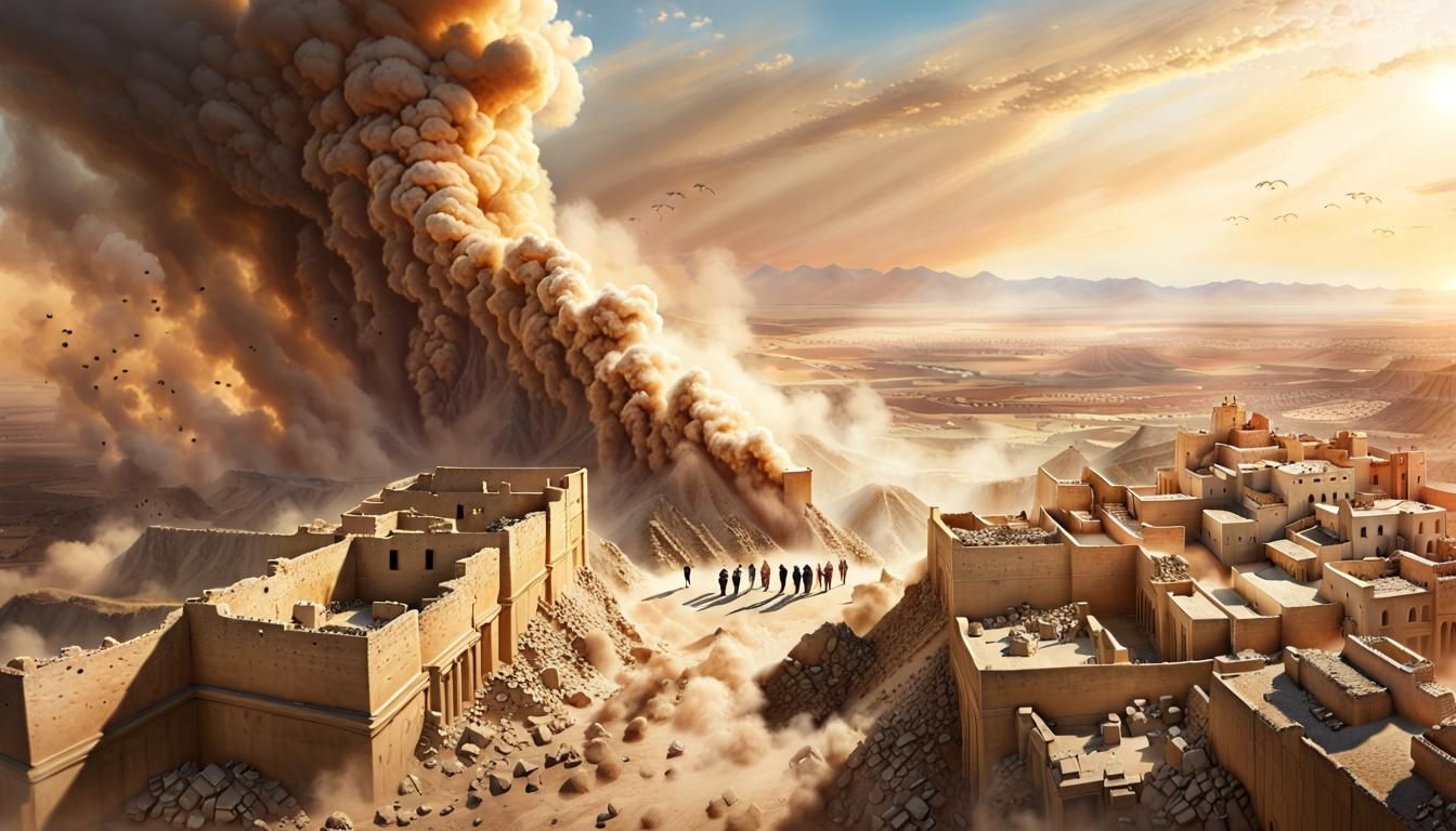 Jericho Walls Fall in Ancient Desert Landscape