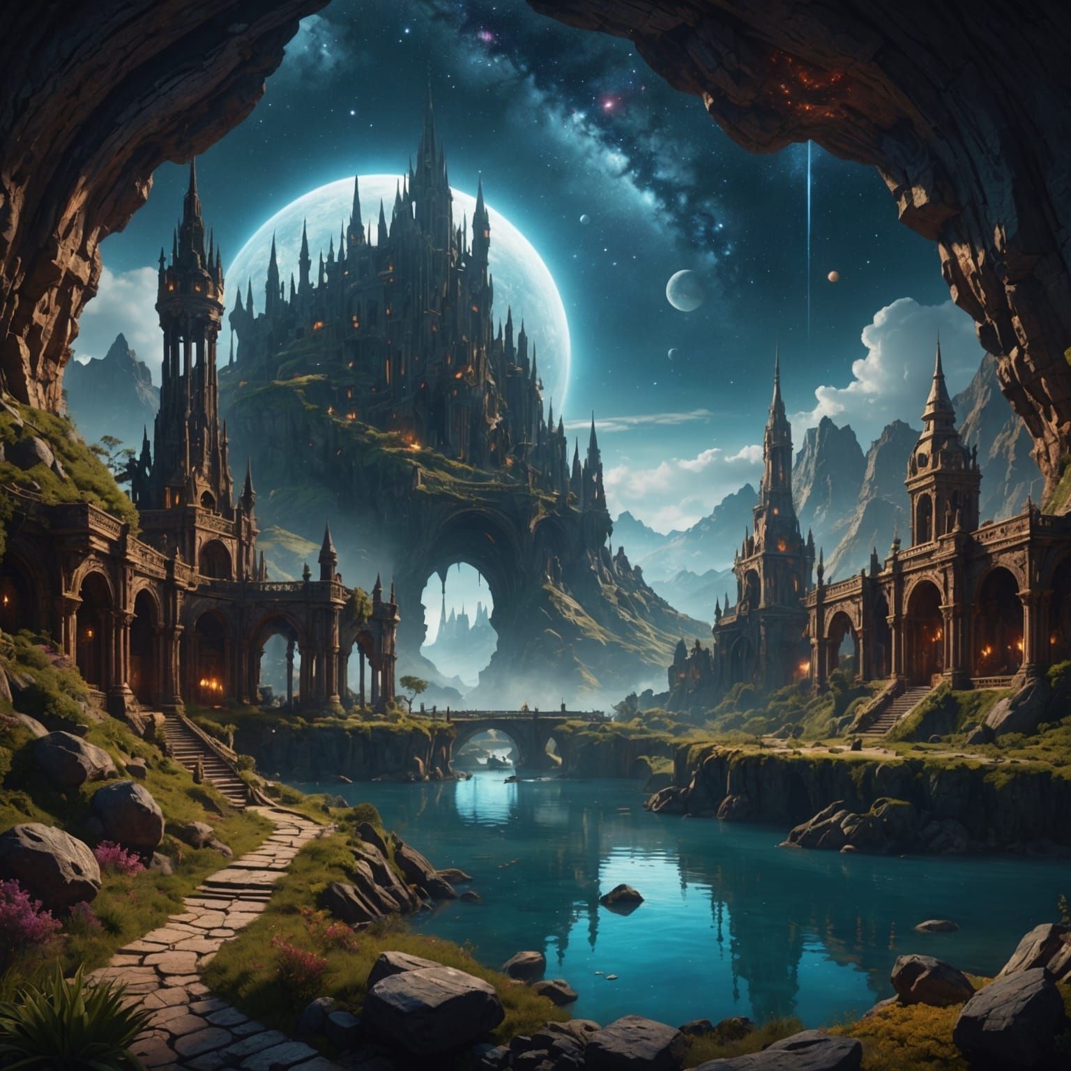 Galactic Black Hole: Detailed Matte Painting