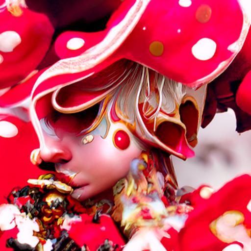 Psychedelic Rococo Goddess Portrait in Hyperrealism