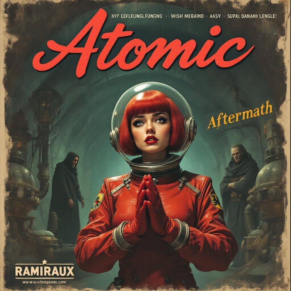 Nostalgic Retro-Futuristic Pixie in Distressed Dungeon