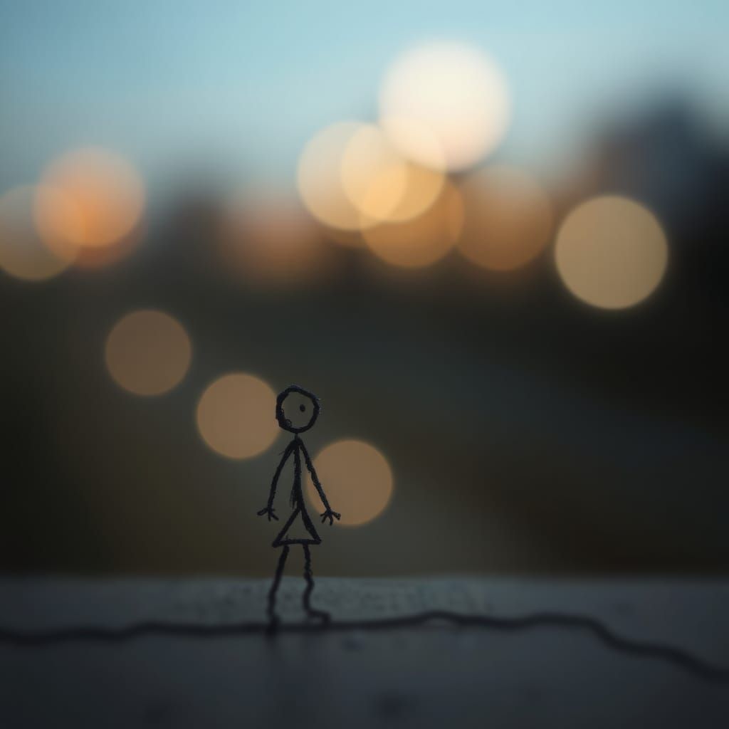 lofi, bad blurry surreal low quality kids stick figure drawing  shot no focus low quality bokeh noise noisy grainy creep...